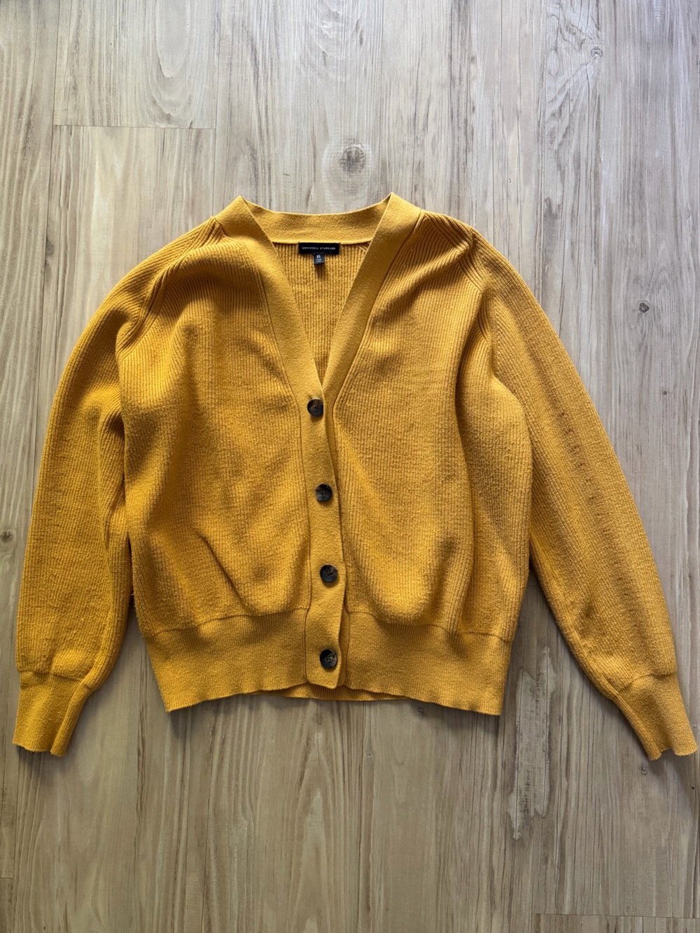 Universal Standard Mustard Better-than-Wool Cardigan - XS